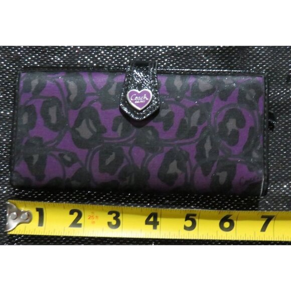 Coach Poppy Daisy Purple Ocelot Print Crossbody Bag F20024 with matching wallet - Picture 14 of 15